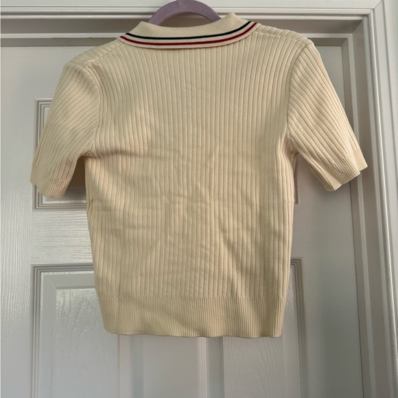 Knit Collar Two Piece Short Sleeve Top and Mini Skirt Matching Set - Picture 14 of 15